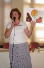 Nutritionist Cheryl Waits displays the healthy eating pyramid.jpg
